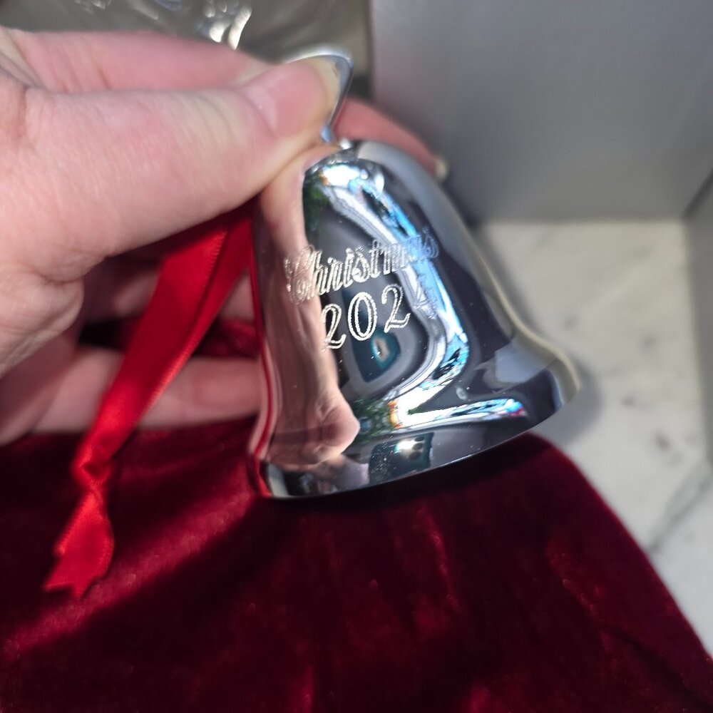 Reed & Barton Christmas 2024 Silverplate Bell Ornament Boxed Holiday Keepsake